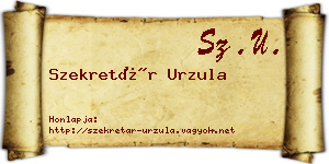 Szekretár Urzula névjegykártya